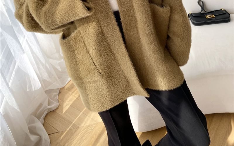 Plain Open Front Oversized Cardigan