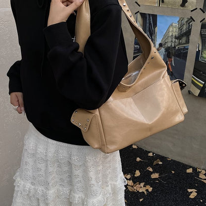 Studded Flap Pocket Shoulder Bag