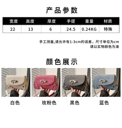 Studded Faux Leather Flap Shoulder Bag
