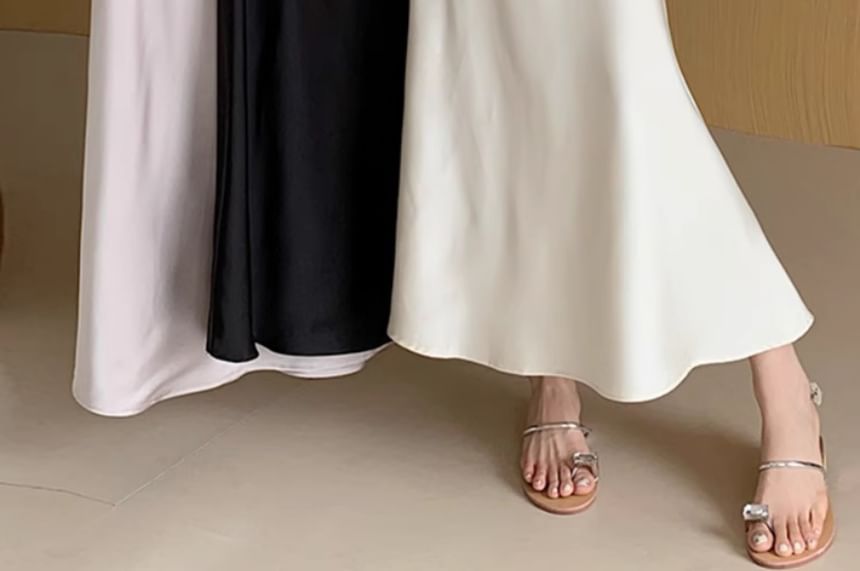 Satin Maxi Fishtail Skirt