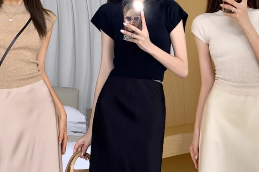 Satin Maxi Fishtail Skirt