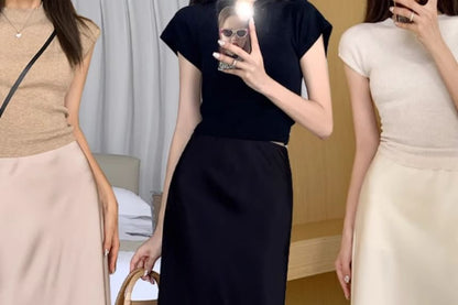 Satin Maxi Fishtail Skirt