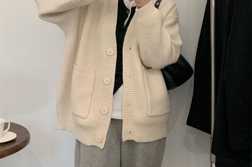 V-Neck Plain Cardigan