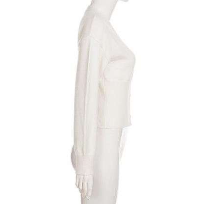 Button-Up Plain Crop Cardigan