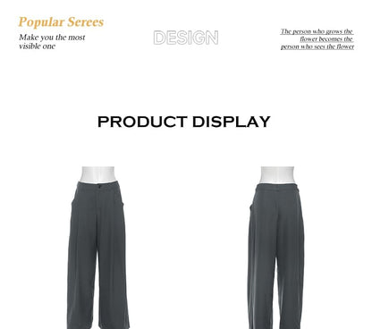 One-Shoulder Blouse with Long Sleeves, Wide Leg Pants, and Belt