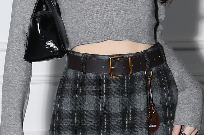 Asymmetrical Plaid Mini Skirt - High Rise A-Line