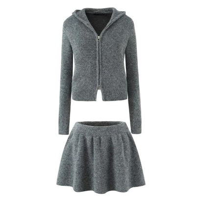 Long Sleeve Plain Loose-Fit Zip-Up Cardigan