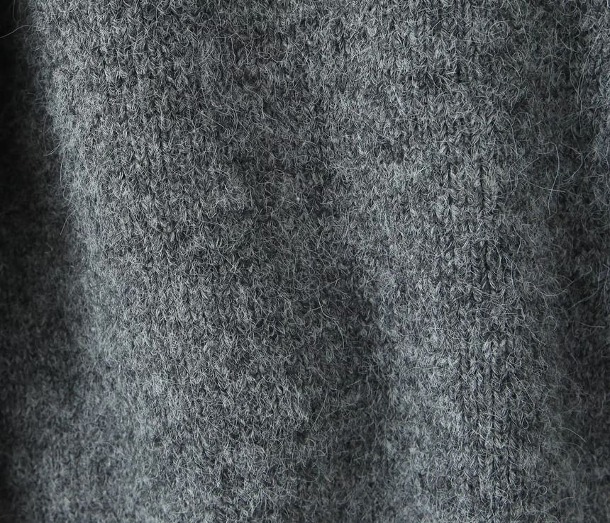 Long Sleeve Plain Loose-Fit Zip-Up Cardigan
