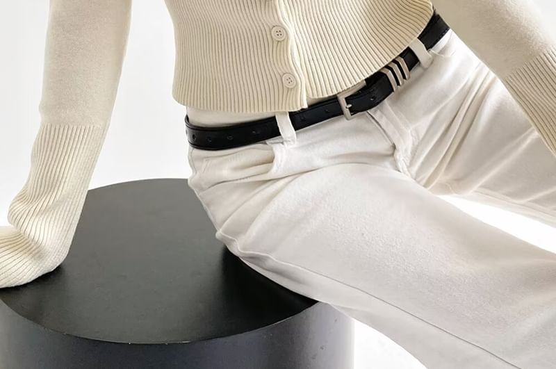 Crew Neck Plain Cardigan