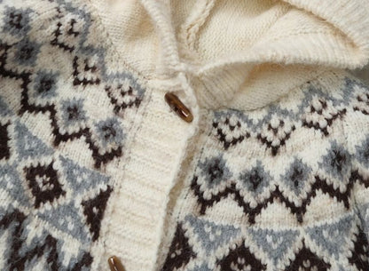 Jacquard Hooded Toggle Cardigan