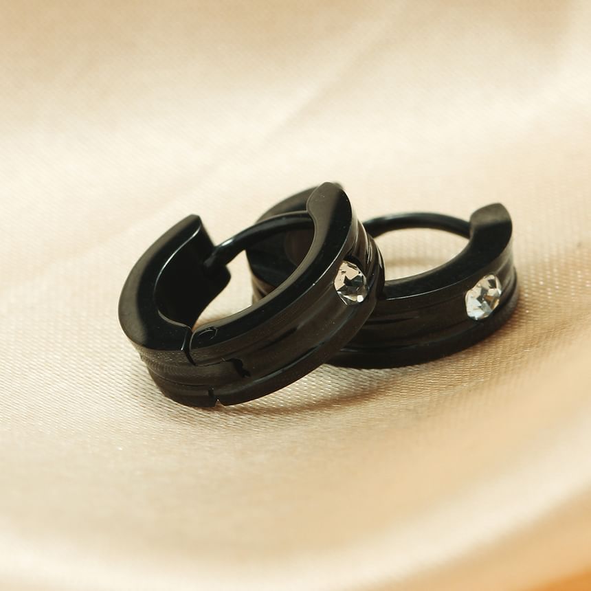 Rhinestone Alloy Huggie Earring (various design)
