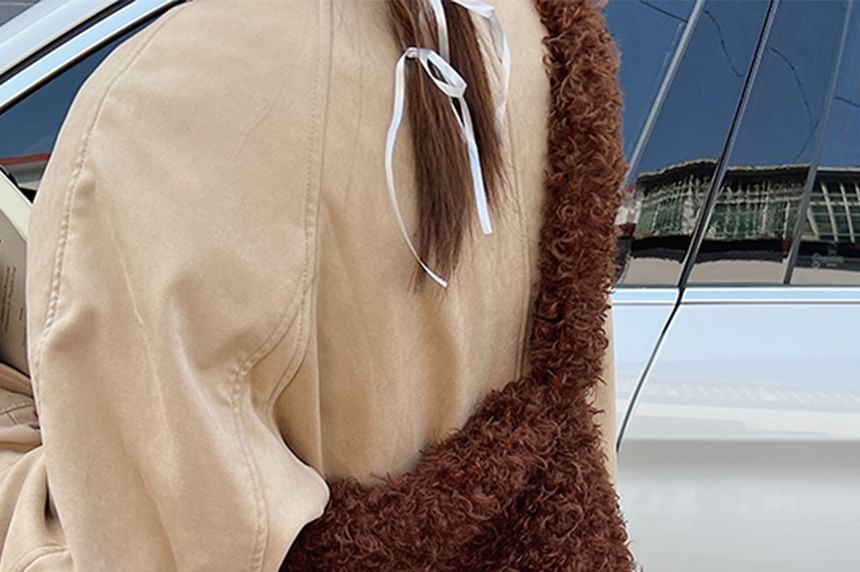 Plain Fluffy Crossbody Shoulder Bag