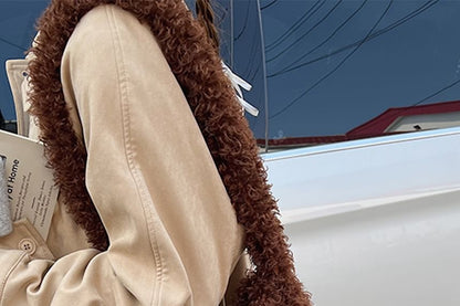 Plain Fluffy Crossbody Shoulder Bag