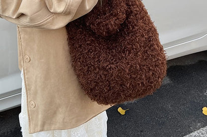 Plain Fluffy Crossbody Shoulder Bag