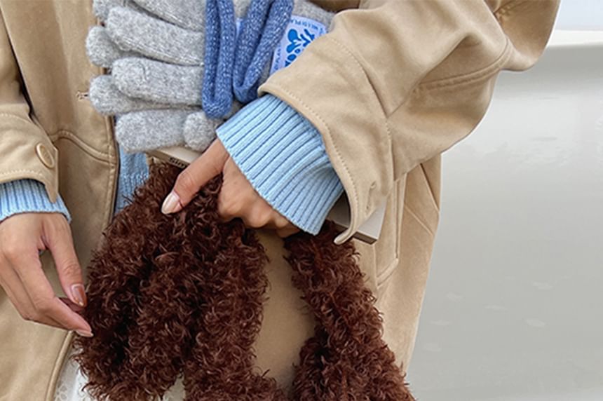 Plain Fluffy Crossbody Shoulder Bag