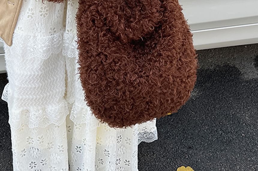 Plain Fluffy Crossbody Shoulder Bag