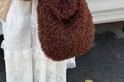 Plain Fluffy Crossbody Shoulder Bag
