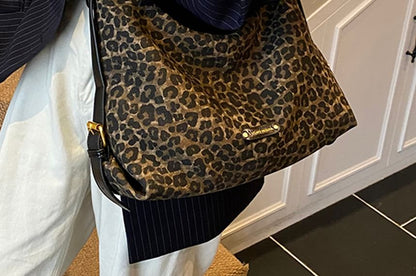 Leopard Print Faux Leather Crossbody Bag