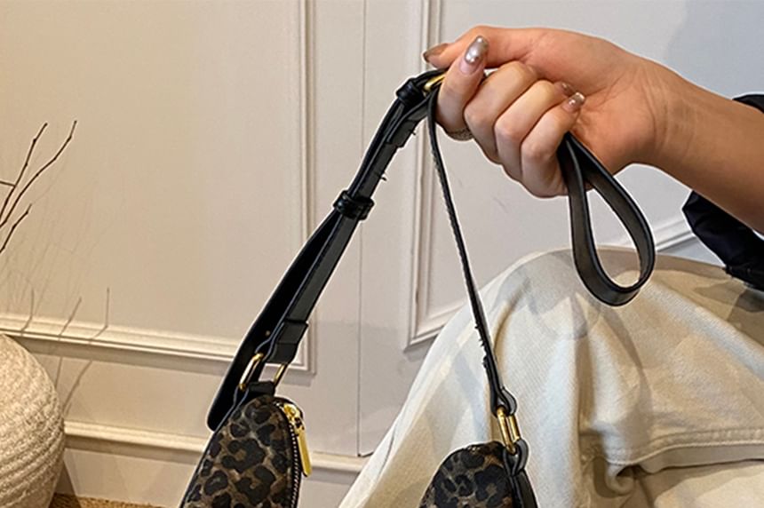 Leopard Print Faux Leather Crossbody Bag