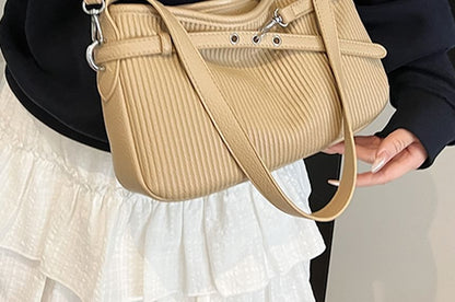 Ribbed Plain Crossbody Bag