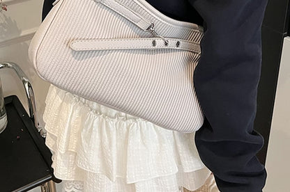 Ribbed Plain Crossbody Bag