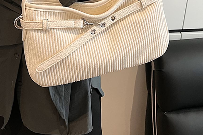 Ribbed Plain Crossbody Bag