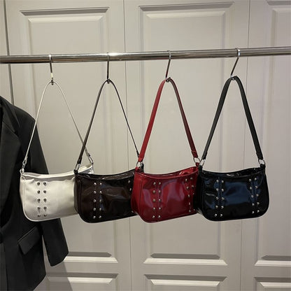 Studded Faux Leather Shoulder Bag