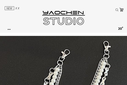 Faux Pearl Layered Alloy  Jeans Chain