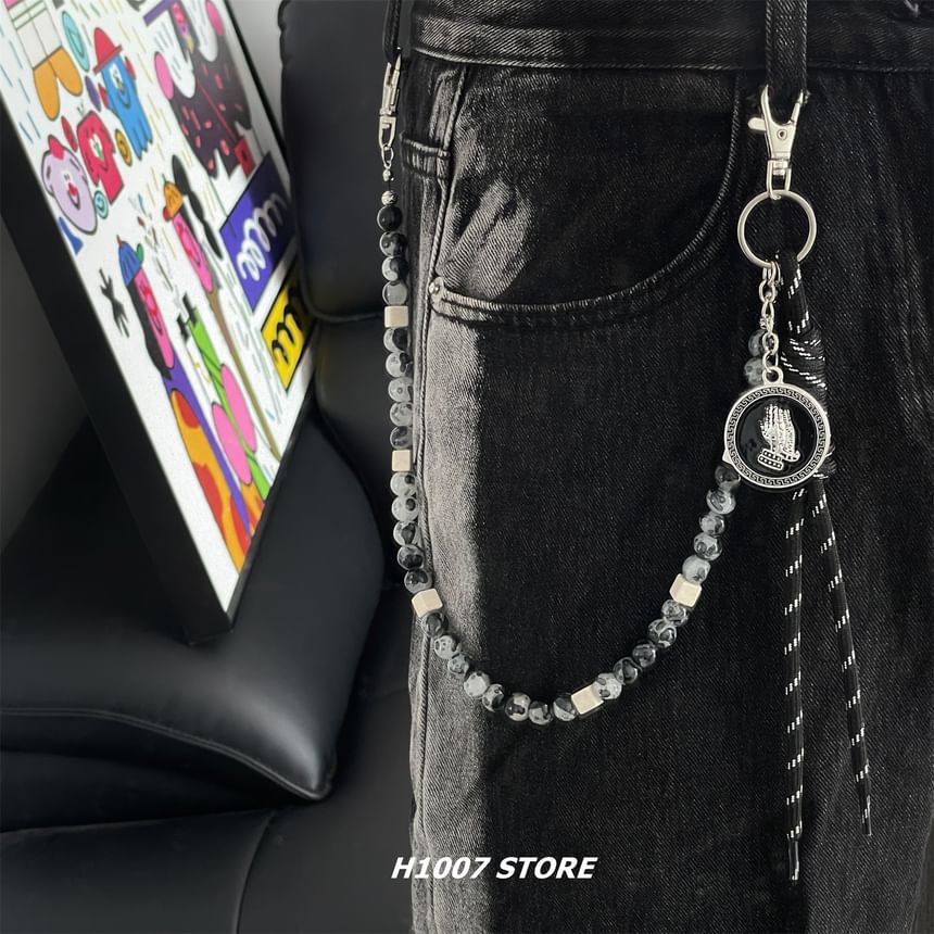 Strap Faux Gemstone Bead Alloy  Jeans Chain