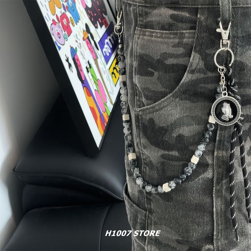 Strap Faux Gemstone Bead Alloy  Jeans Chain