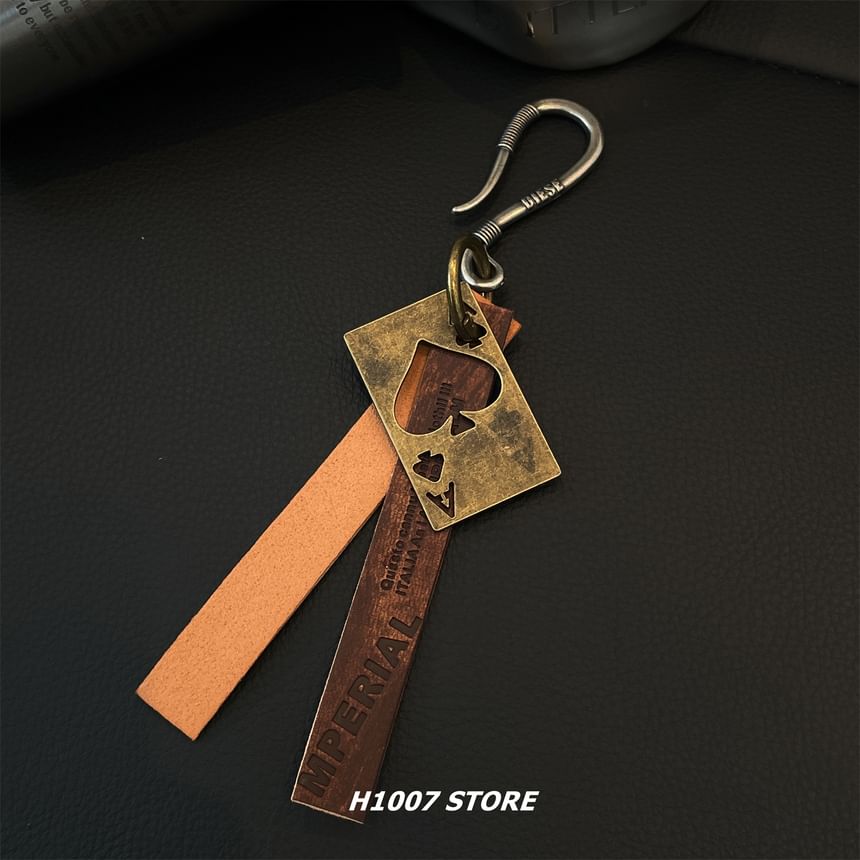 Poker Card Alloy Faux Leather Jeans Hanging Decoration