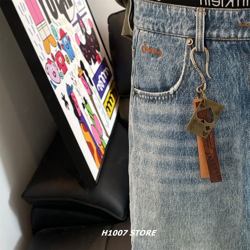 Poker Card Alloy Faux Leather Jeans Hanging Decoration