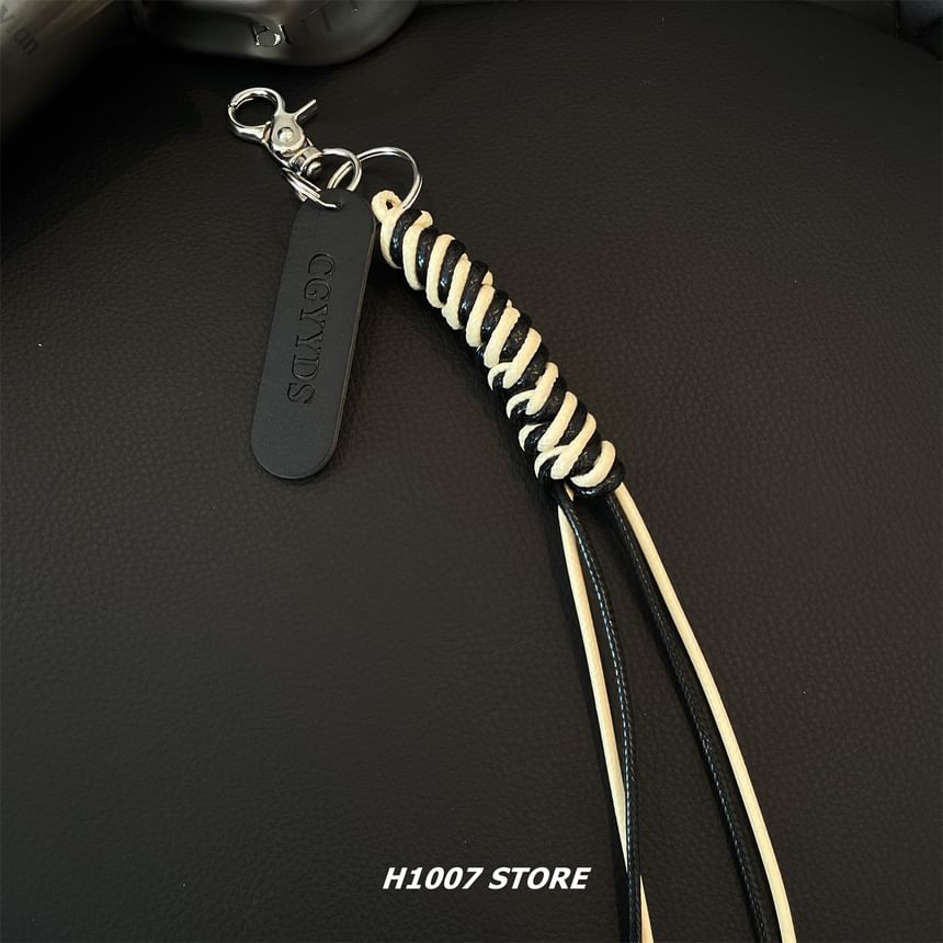 Braided Faux Leather Alloy Jeans Hanging Decoration