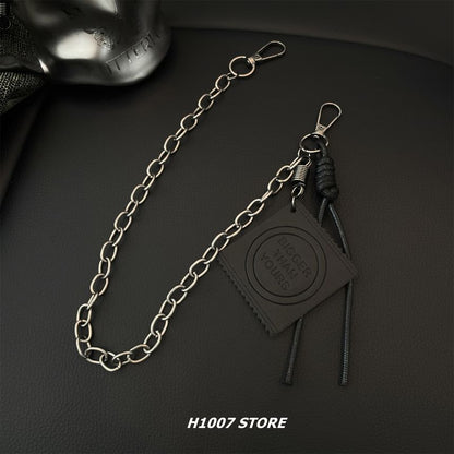 Faux Leather Alloy Jeans Chain
