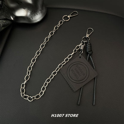 Faux Leather Alloy Jeans Chain