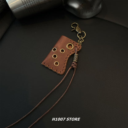 Lighter Holder Faux Leather Alloy Jeans Hanging Decoration