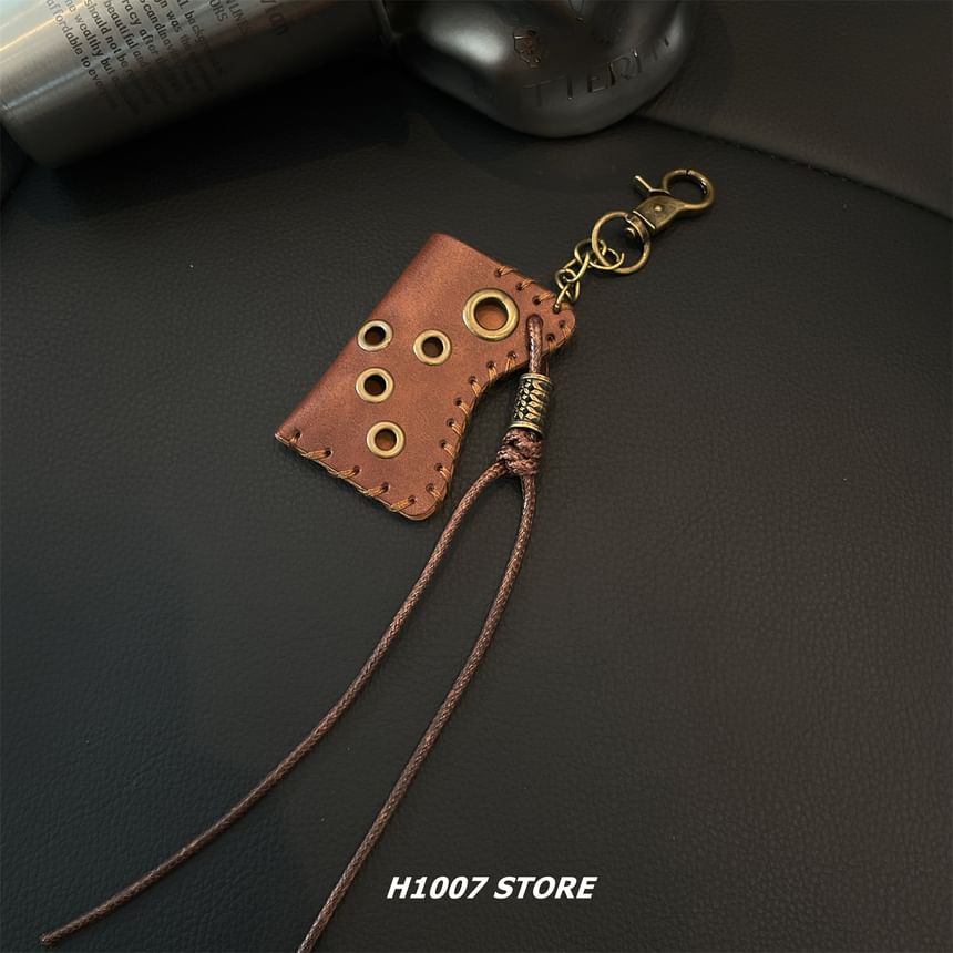 Lighter Holder Faux Leather Alloy Jeans Hanging Decoration