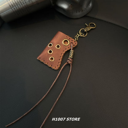 Lighter Holder Faux Leather Alloy Jeans Hanging Decoration