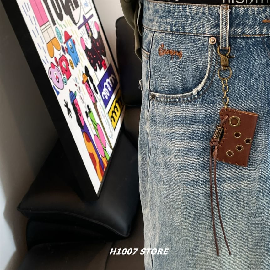 Lighter Holder Faux Leather Alloy Jeans Hanging Decoration