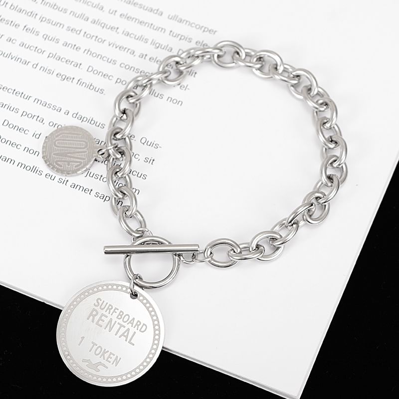 Silver Tone Chain Toggle Bracelet