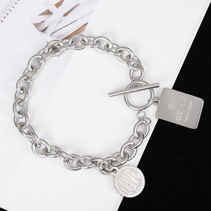Silver Tone Chain Toggle Bracelet