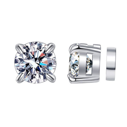 Sterling Silver Rhinestone Magnetic Earring / Set