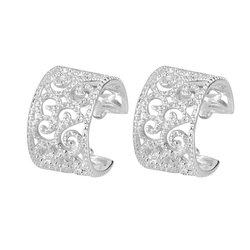 Sterling Silver Perforated Ear Cuff / Set
