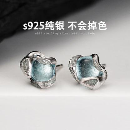 Sterling Silver Gemstone Ear Stud / Set