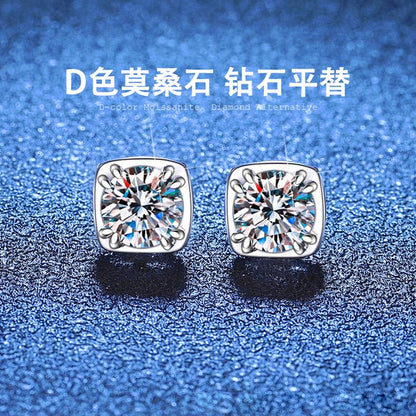 Sterling Silver Rhinestone Ear Stud / Set