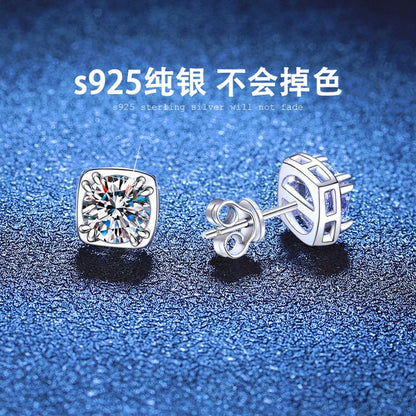 Sterling Silver Rhinestone Ear Stud / Set