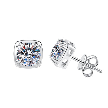 Sterling Silver Rhinestone Ear Stud / Set