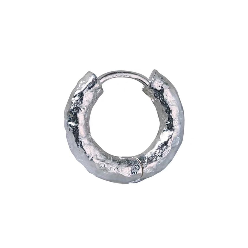 Sterling Silver Textured Huggie Earring / Set