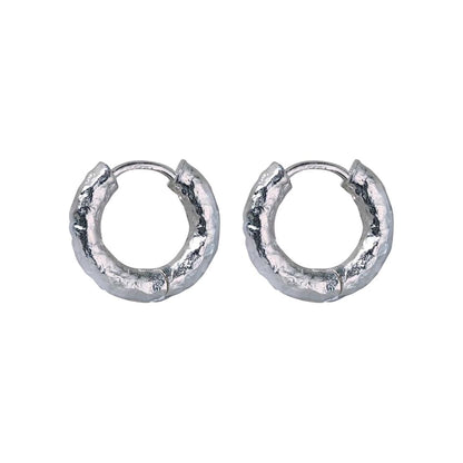 Sterling Silver Textured Huggie Earring / Set