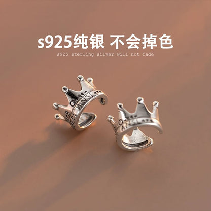 Sterling Silver Crown Ear Cuff / Set